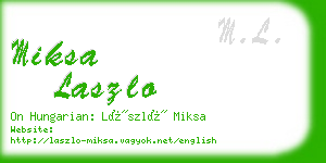 miksa laszlo business card